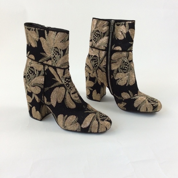 Steve Madden Goldie Sequin Embroidered Bootie - Picture 2 of 6